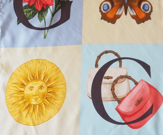 OLD GUCCI オールドグッチ マルチカラー スカーフ シルク ヴィンテージ
