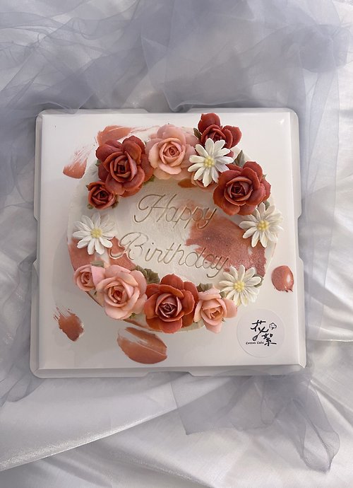 花絮手作烘焙 韓式裱花蛋糕－可宅配/無客製化/6吋重乳酪蛋糕