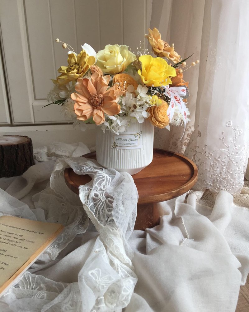 秋日盆花不凋花 永生花 索拉花 擴香盆花 桌花  開幕 升遷 榮 - 盆栽/植栽 - 植物．花 