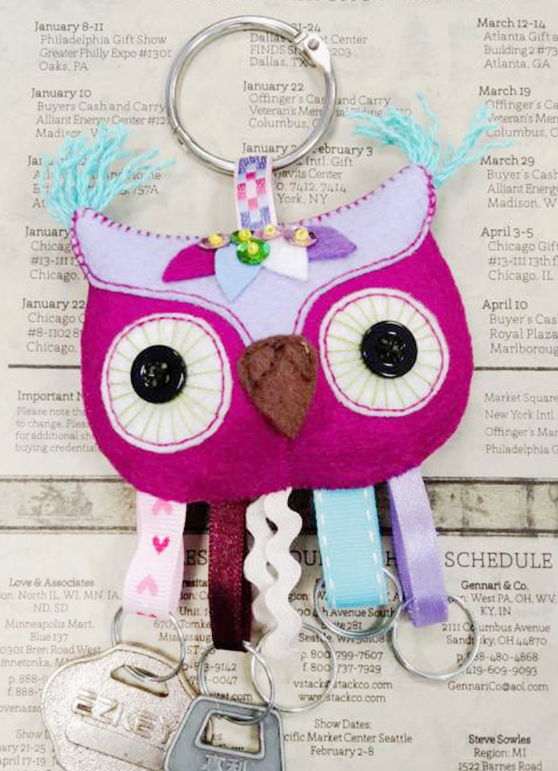 Key Holder - Purple Owl - Keychains - Other Man-Made Fibers Purple