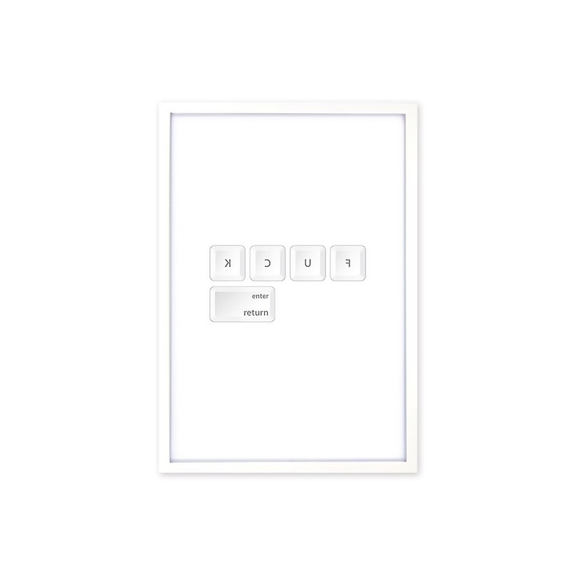iINDOORS Decorative Frame FUCK Fashion White 63x43cm Wall Decor - Picture Frames - Wood White