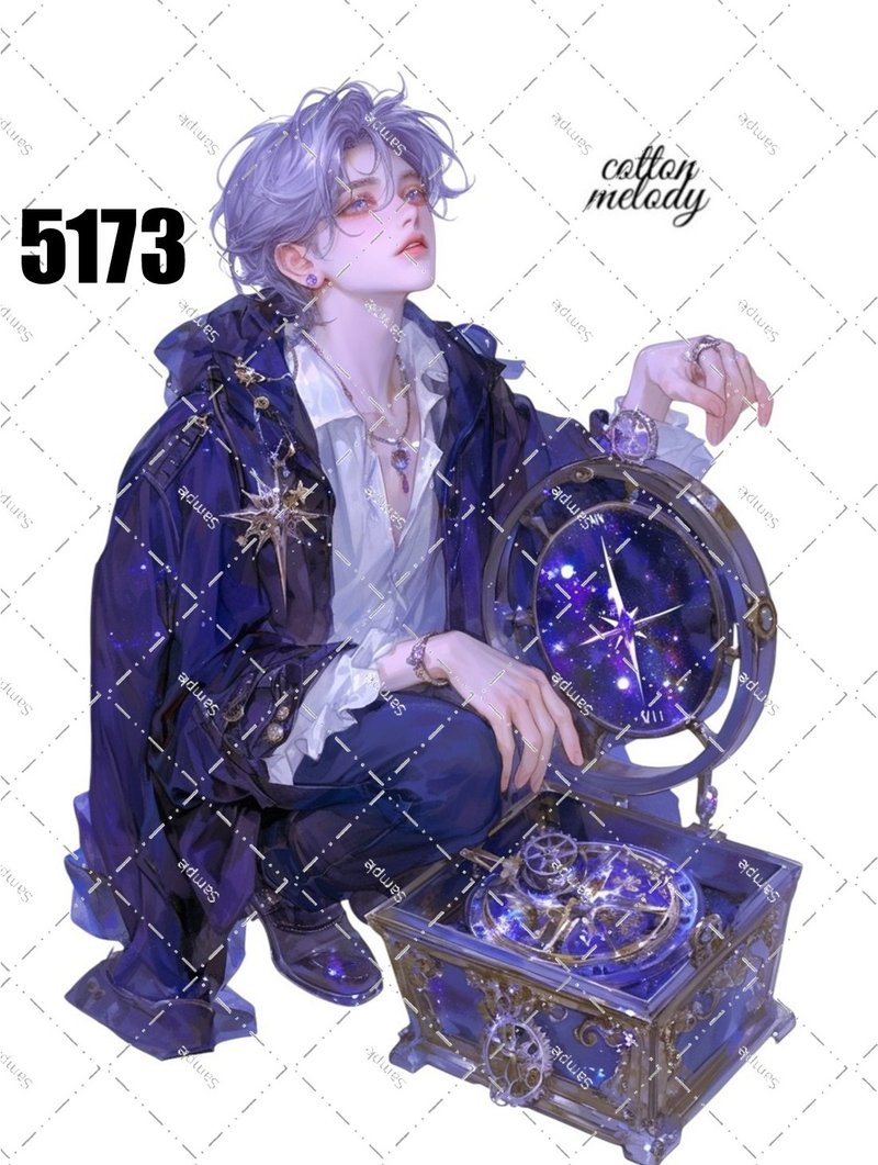 original sticker no.5173 人物ステッカー オリジナルステッカー オリジナル人物ステッカー 装飾ステッカー cotton melody - 貼紙 - 紙 