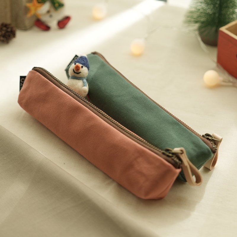 Slim pen case - Japanese waxed canvas pencil case - กล่องดินสอ/ถุงดินสอ - ผ้าฝ้าย/ผ้าลินิน หลากหลายสี