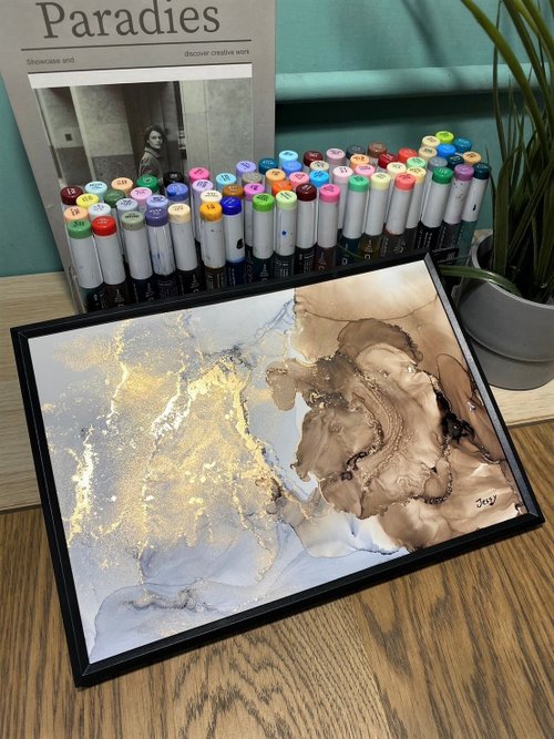 蓁Jhen Art Studio 酒精墨水創作館 酒精墨水流動畫【體驗課程】【訊息上課時間】夫妻情侶親子專班