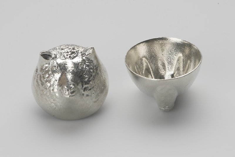 Sake Cup - Oriental Zodiac Goat - Teapots & Teacups - Other Metals Silver