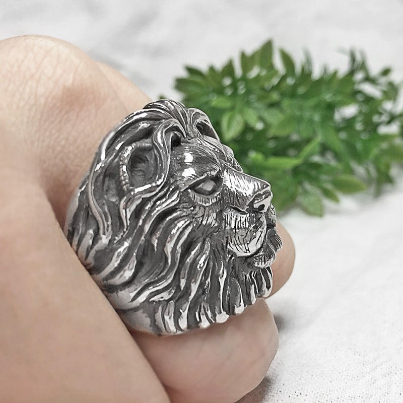 Male Lion Silver Ring - General Rings - Sterling Silver Silver