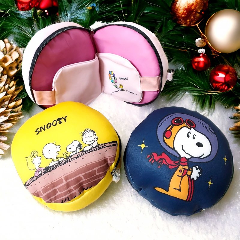 Snoopy 史努比護頸枕眼罩 U型枕 旅行枕 飛機枕 頸枕 情人節禮盒 - 頸枕/午睡枕 - 尼龍 