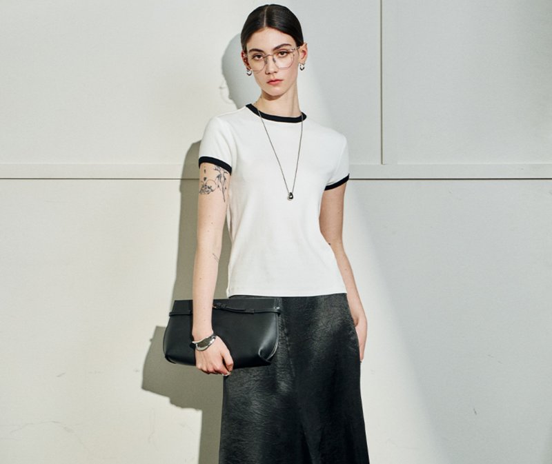 【甜酷小香風】法式簡約/顯瘦百搭打底衫 - 女 T 恤 - 棉．麻 白色