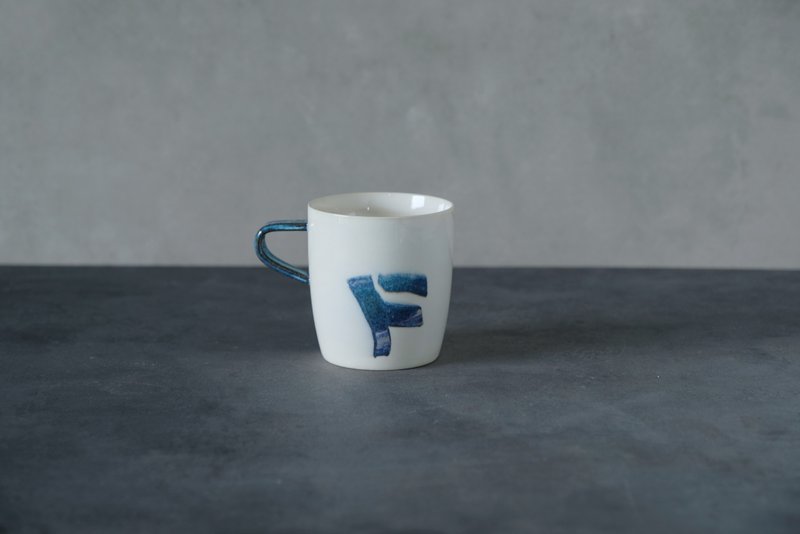 F_coffee cup - แก้วมัค/แก้วกาแฟ - เครื่องลายคราม ขาว