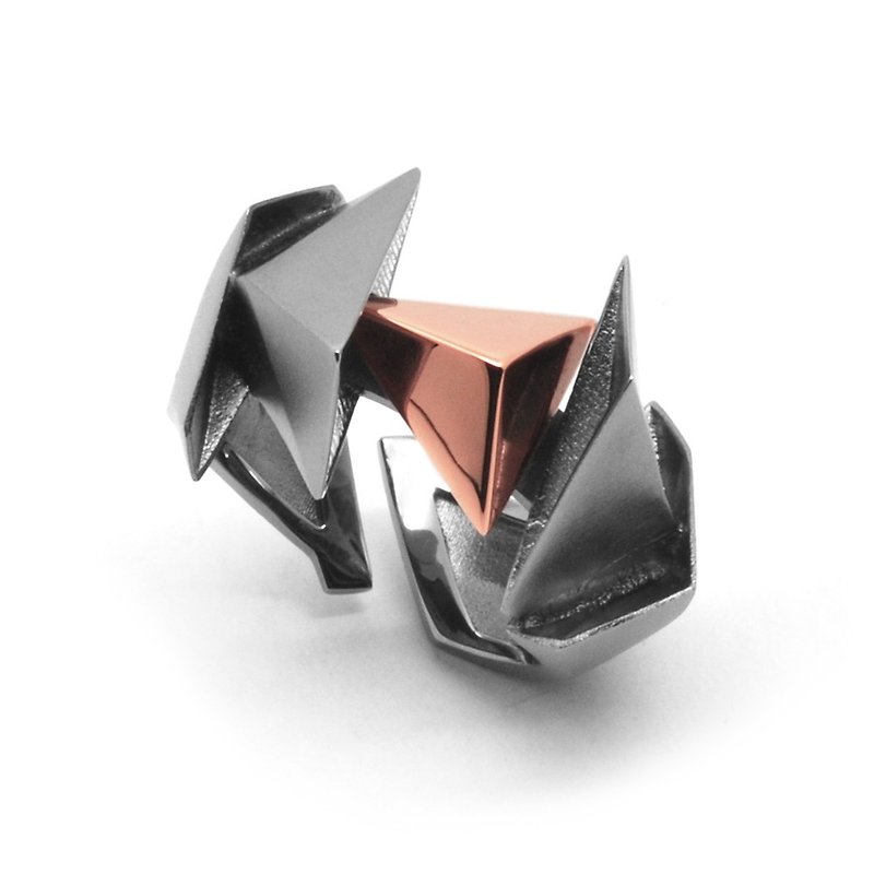 BERMUDEZ Ring / Gun Metal - 18K Rose Gold  (exclusive design jewelry) - 戒指 - 其他金屬 粉紅色