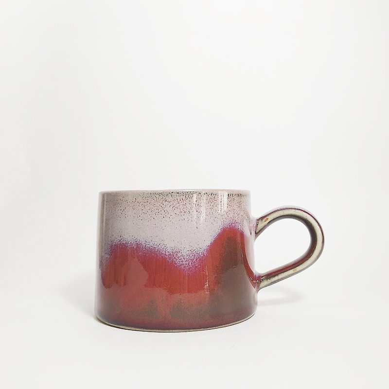 窯變釉手作陶瓷馬克杯－珊瑚紅 - 咖啡杯 - 瓷 紅色