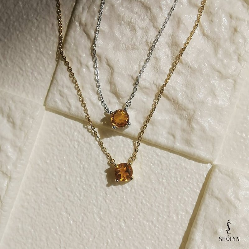 Natural Citrine Dainty Necklace, Gems of wealth - Necklaces - Other Materials 
