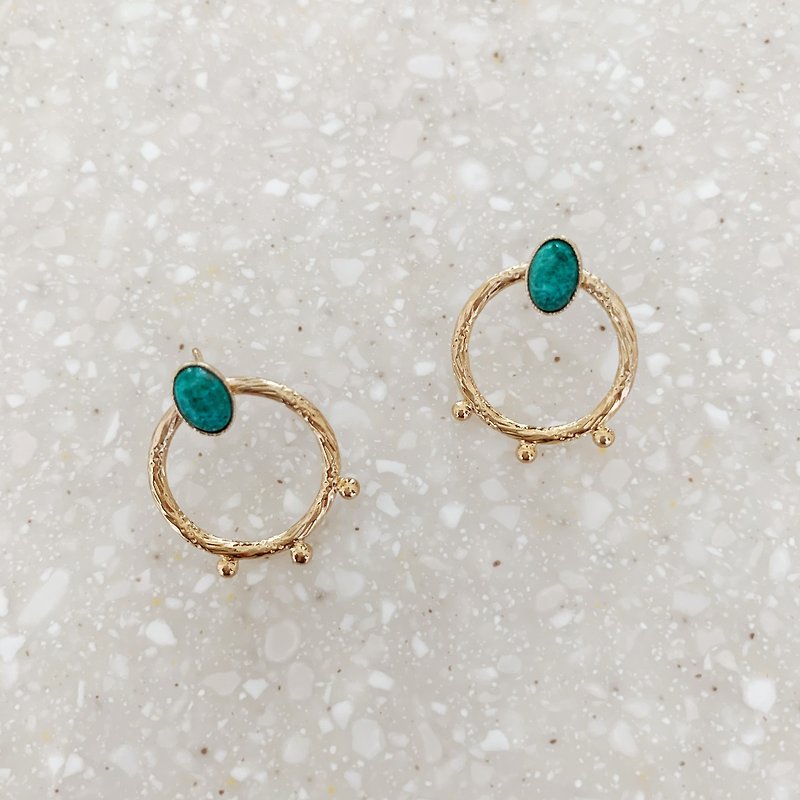 [Exclusive Special Offer] Turquoise Hoop Earrings - Earrings & Clip-ons - Gemstone Blue