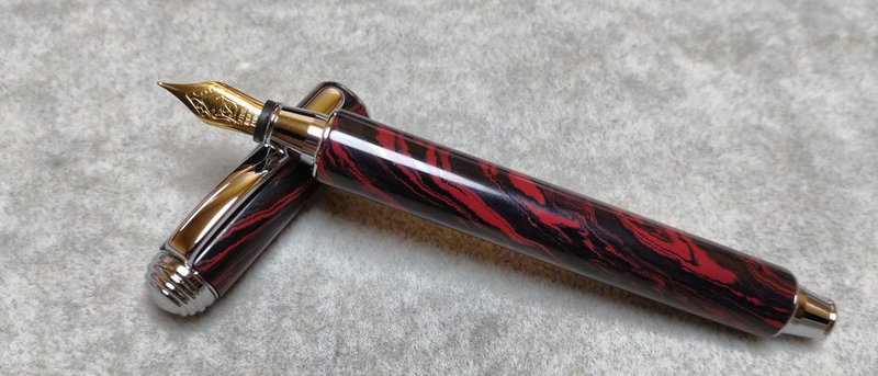 German hard rubber - pull-top pen - Fountain Pens - Other Materials Red