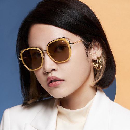 Miro Piazza 時尚藝術太陽眼鏡 / 尼龍片墨鏡 | GLADYS橙