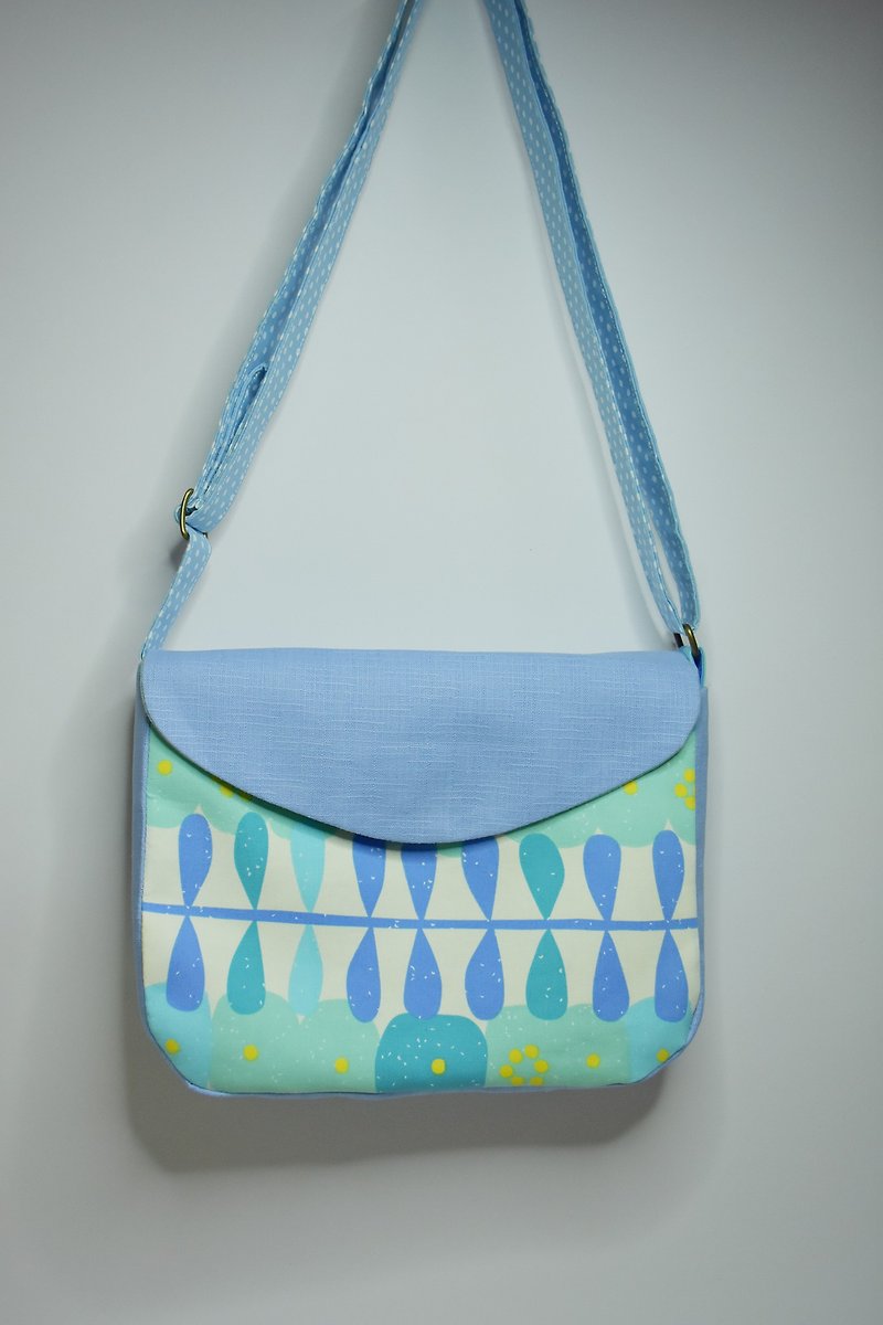 [Blue Summer] Crossbody Bag/Side Bag - Messenger Bags & Sling Bags - Cotton & Hemp Blue