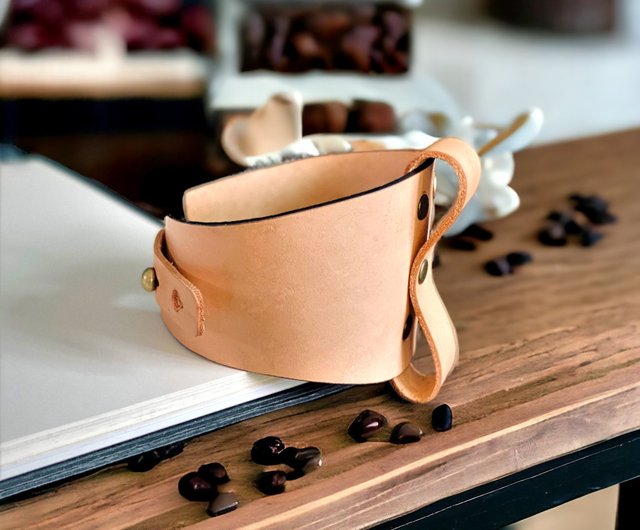 Leather Coffee Cup Holder, Coffee Cup Holder Sleeve