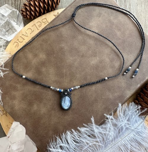 N933 エスニックブルーシルバー ビーズ ネックレス - ショップ