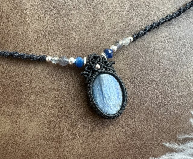 N933 エスニックブルーシルバー ビーズ ネックレス - ショップ