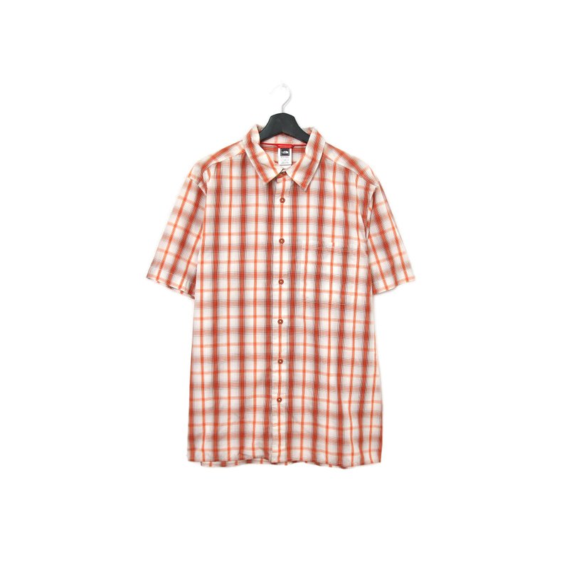 Back to Green-品牌襯衫The North Face橘格 d-09 vintage shirt - 男襯衫/休閒襯衫 - 棉．麻 