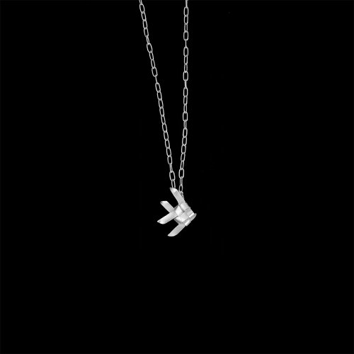 Shannta Ta-Pian Fish Necklace size S Silver 99.9 Pure Silver