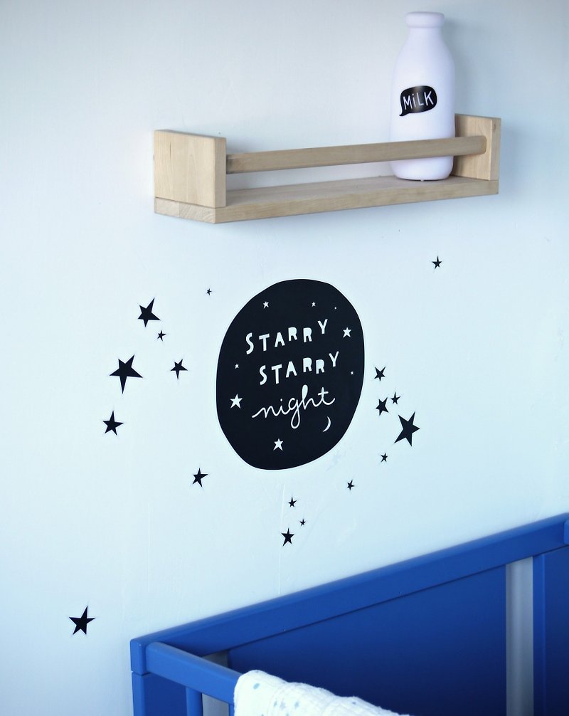 Netherlands | a Little Lovely Company ❤ Nordic cool black wall stickers: Starry Night - ตกแต่งผนัง - กระดาษ สีดำ