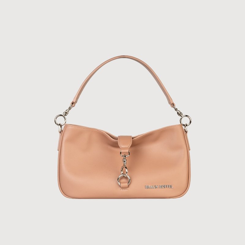 [Free gift bag] Maxi shoulder bag-lotus pink/BF847-26-CG - Messenger Bags & Sling Bags - Genuine Leather Pink