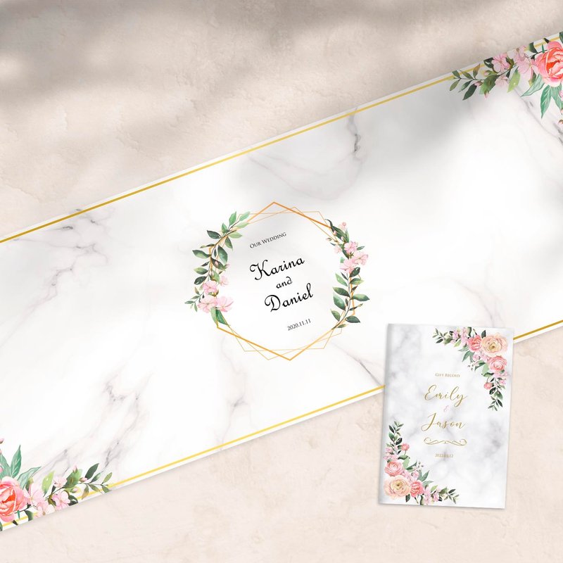 結婚簽名綢+收禮簿 婚禮桌巾  婚禮簽到  簽名軸 禮金簿 簽名布 - 海報/掛畫/掛布 - 其他材質 