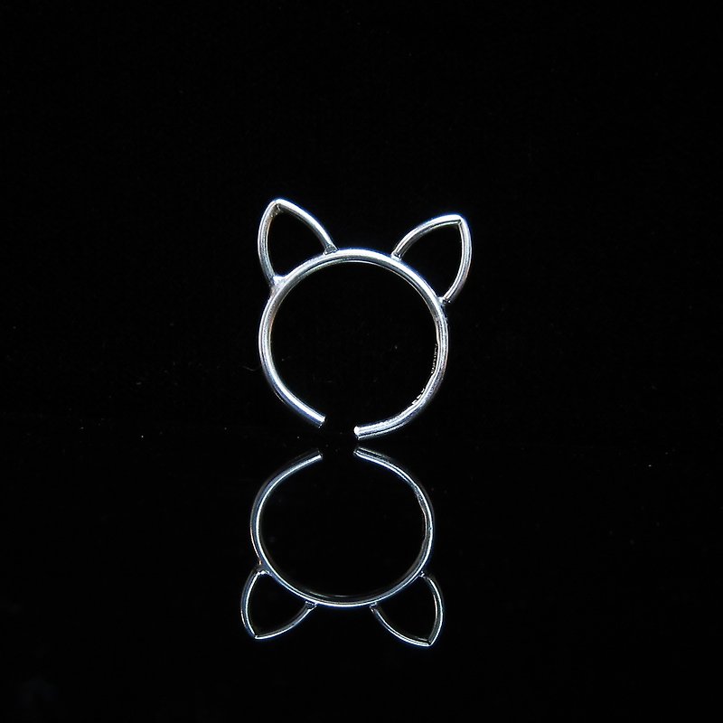【シンプルアニマルシリーズ・猫】手作りシルバーリングです。メモリアルリング。恋人の指輪 - ペアリング - 金属 シルバー