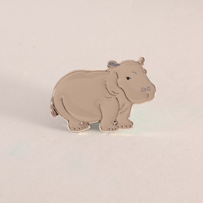 世界動物圖鑑徽章 / 河馬 - 徽章/別針 - 其他金屬 