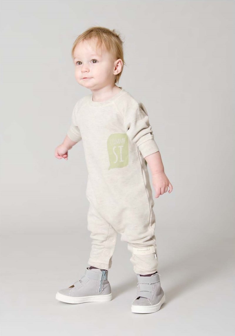 【Swedish children's clothing】Organic cotton onesies 6M to 12M off-white - Onesies - Cotton & Hemp White