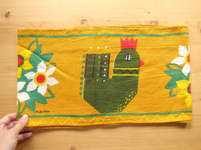 Nordic grocery ‧ Sweden M. Bühler daffodils and Easter chicks Scarf - Place Mats & Dining Décor - Cotton & Hemp Orange