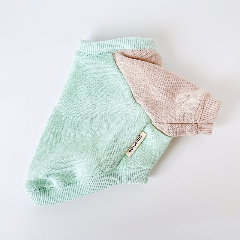 Dog Wear・Bicolor Sweatshirt - Mint - Clothing & Accessories - Cotton & Hemp Green