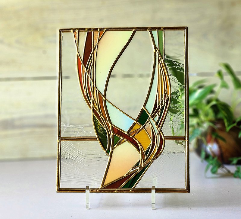 The tree where the spirit dwells　　Reversible tabletop Glass Art - Items for Display - Glass Multicolor
