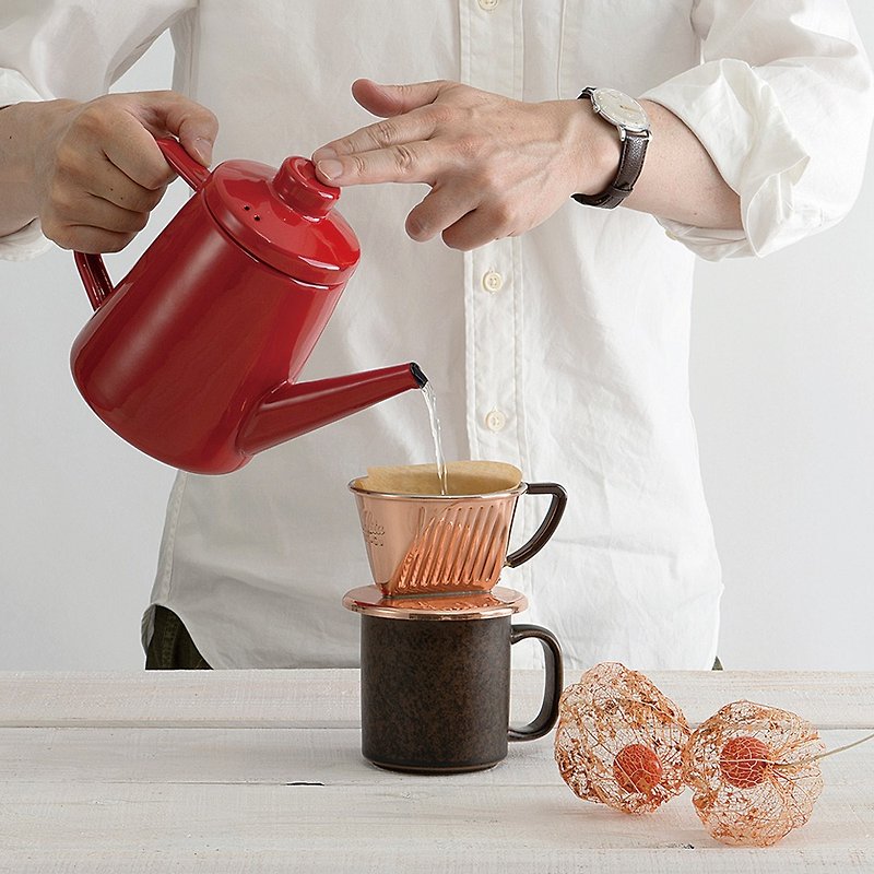 1.0L 珐琅手冲壶- Warm Red - เครื่องทำกาแฟ - วัตถุเคลือบ 