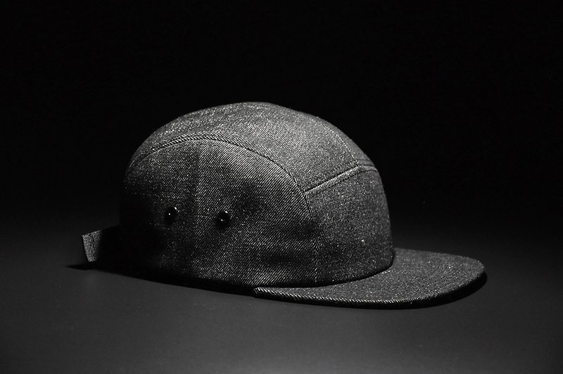 Cowboy black five-part cap - Hats & Caps - Cotton & Hemp Black