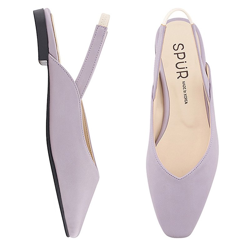 PRE-ORDER – SPUR Slim square sling back MS9073 LAVENDER - Women's Leather Shoes - Faux Leather 