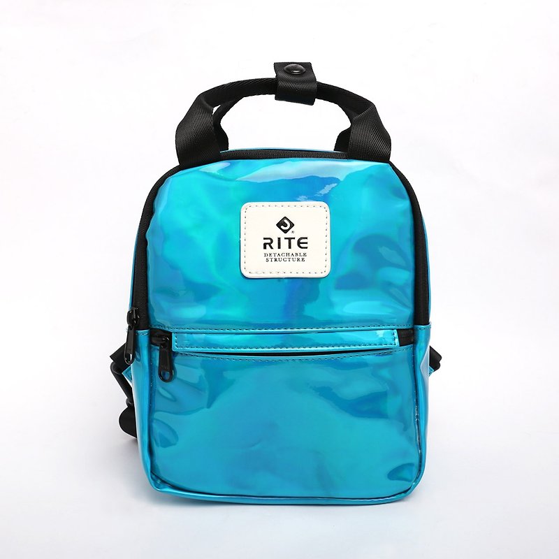 【RITE】樂遊系列 -兩用迷你後背包- 雷射藍 - 後背包/書包 - 防水材質 藍色