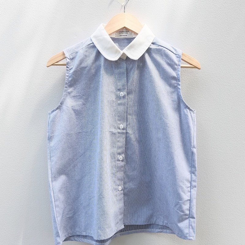 cc* sleeveless-shirt : Striped - Women's Tops - Other Materials Blue