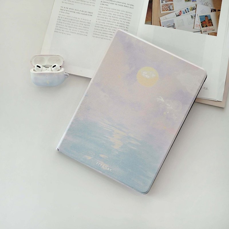 【FITZORY】Landscape Series - Pink Purple Moonlight | iPad Case - เคสแท็บเล็ต - พลาสติก สีม่วง