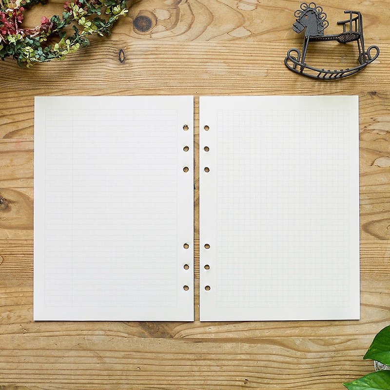 Bulk Pack - A5 /Grid & Lined Paper/ 6 Holes - สมุดบันทึก/สมุดปฏิทิน - กระดาษ ขาว