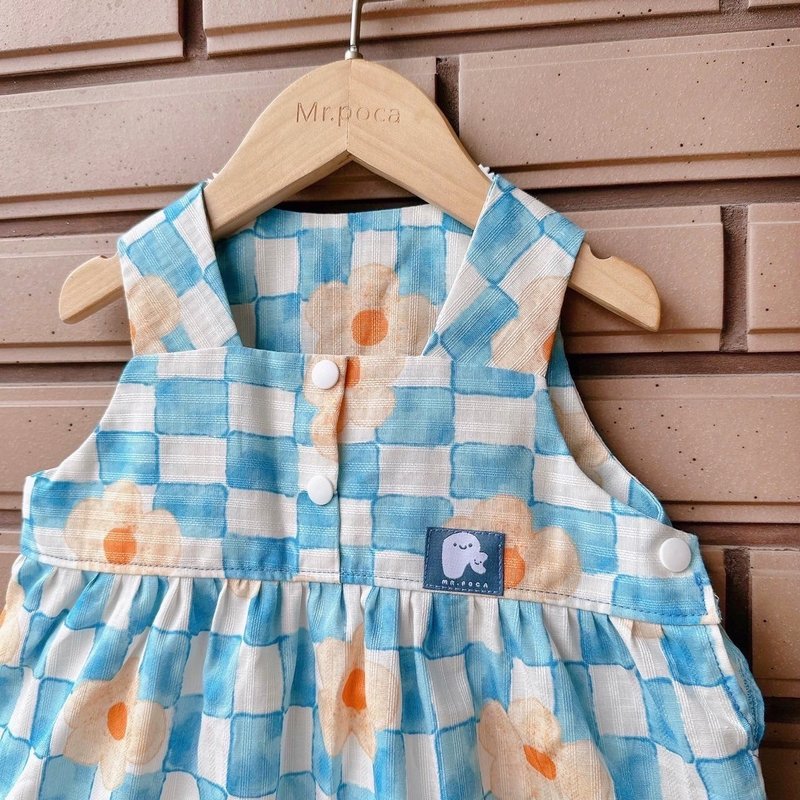 the square collar baby dress - Skirts - Cotton & Hemp Multicolor