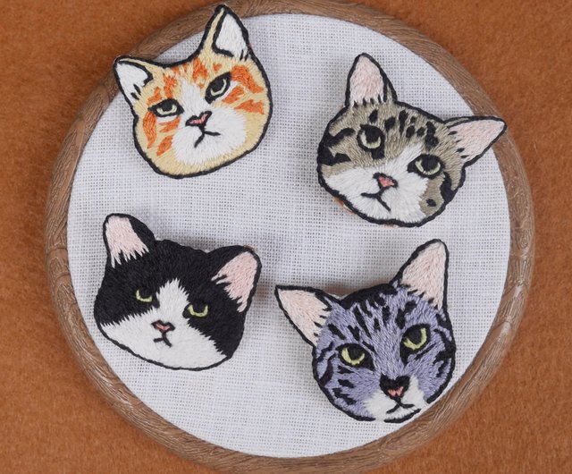 猫 トップ シャツ 刺繍