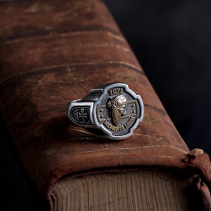 Azoth | Plague Doctor Fearless Ring of Life and Death - General Rings - Sterling Silver Silver