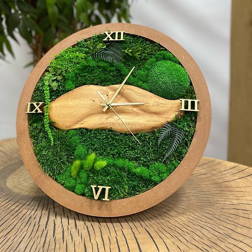 Moss wall clock, moss decor, green decor, eco decor - Shop GreenDecorFlorAl  Clocks - Pinkoi