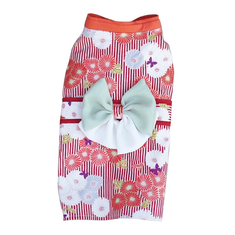 Pet kimono Taisho Romantic S~XL - Clothing & Accessories - Cotton & Hemp Red