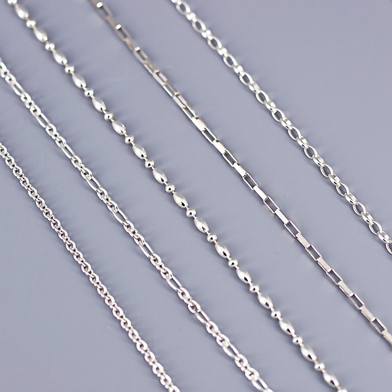 925 Sterling Silver Necklace [Basic Versatile S Style] Necklace Necklace Nude Chain - Necklaces - Sterling Silver Silver