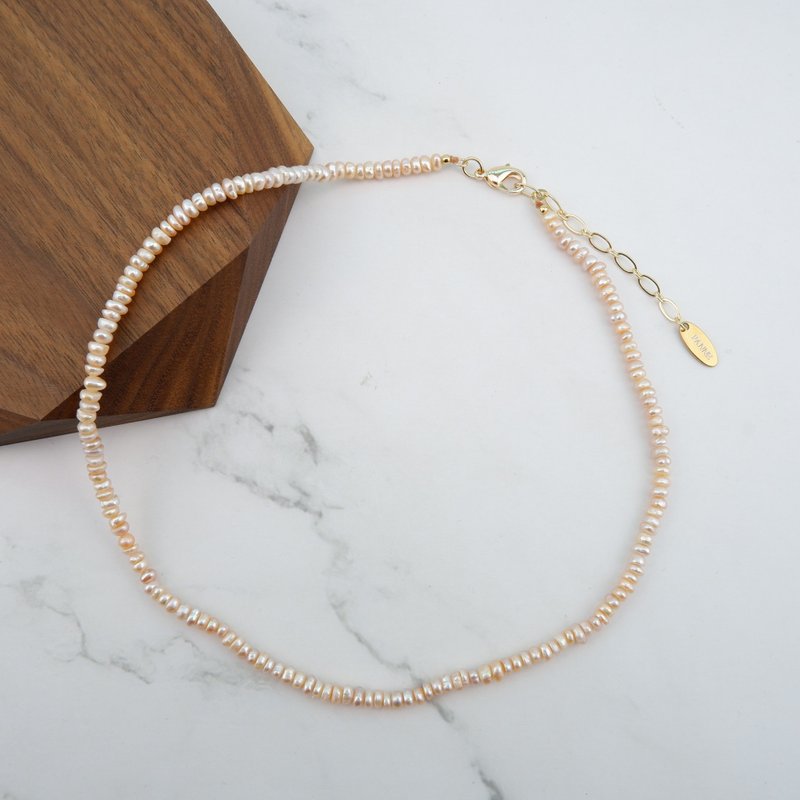 Freshwater Pearl Short Necklace - 項鍊 - 珍珠 橘色