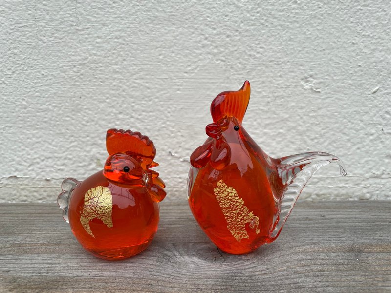 水晶玻璃 琉璃 雞 夫妻雞 福氣雞 - 擺飾/家飾品 - 琉璃 