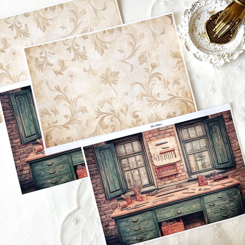 Z179 - Vintage background - 貼紙 - 紙 